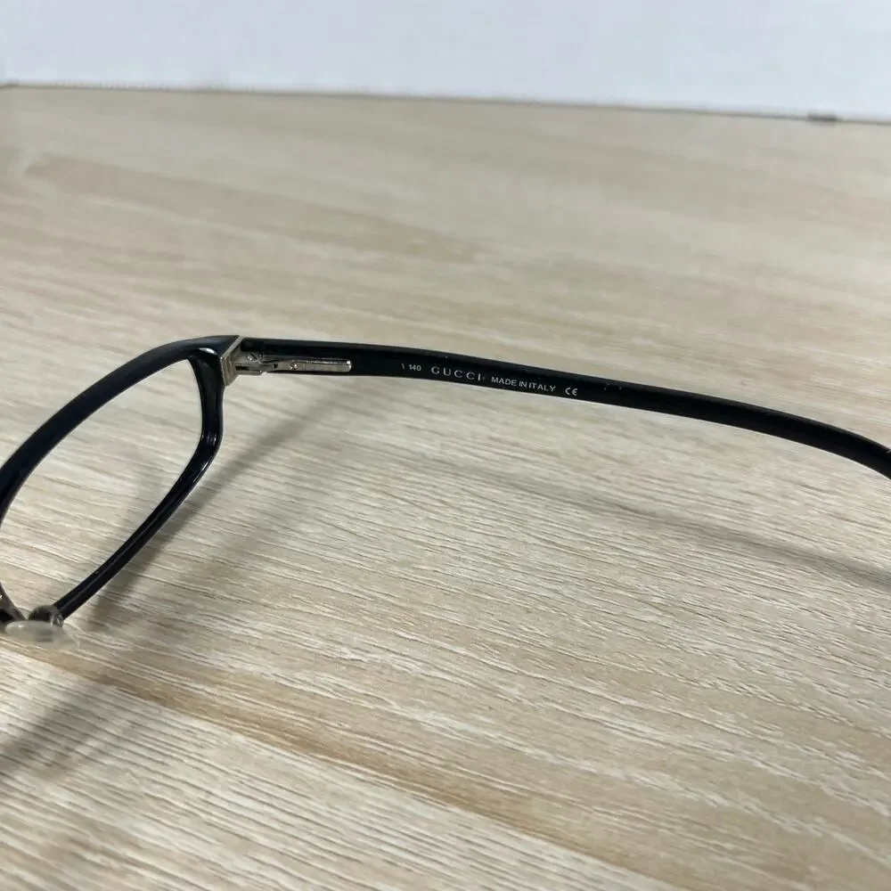 Gucci GG1504 807 Eyeglasses Black Slim Rectangular Frames Only 52-18-140 Italy